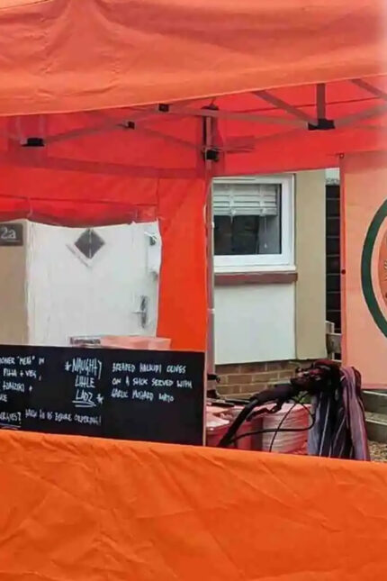 Hearty vegan burger and plant-based kebab at The Grenadier pub in Hove.