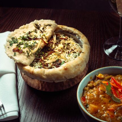 Gourmet regional Indian delicacies served during an upscale private dinner.