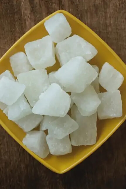 Sweetened authentic Petha pumpkin candy pieces at Zari Indian Restaurant, Crawley.